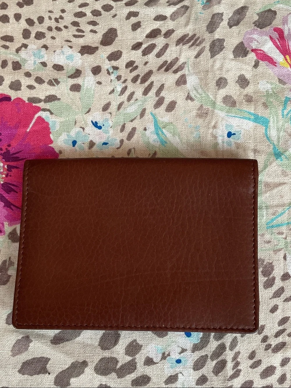 Coach Brown Pebbled Leather Card Wallet